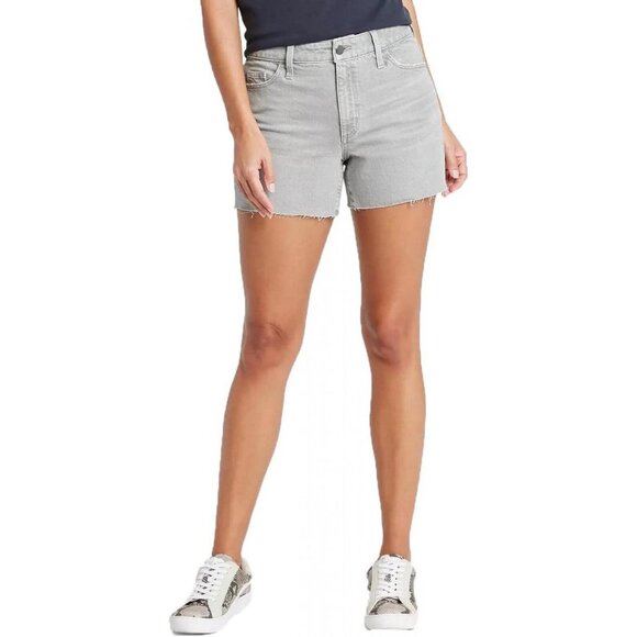 NWT Universal Thread High-Rise Midi Jean Shorts 80274780 4 Washed Olive Green - Picture 1 of 7